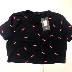 Super all over print cropped T- shirt